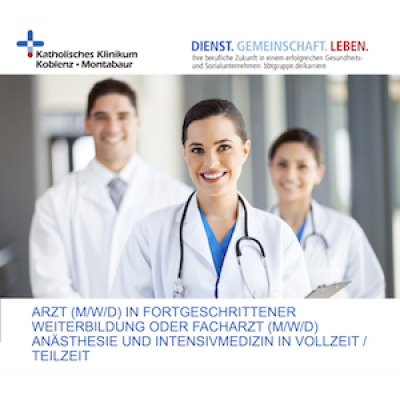 Arzt in Weiterbildung oder Facharzt (m/w/d) Anästhesie und Intensivmedizin (Vollzeit / Teilzeit)