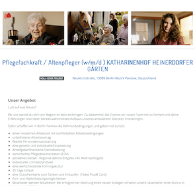 Pflegefachkraft / Altenpfleger (w/m/d ) KATHARINENHOF HEINERDORFER GÄRTEN