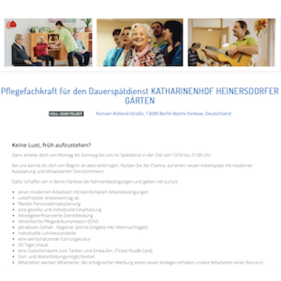 Pflegefachkraft für den Dauerspätdienst KATHARINENHOF HEINERSDORFER GÄRTEN