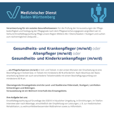 Gesundheits- und Krankenpfleger (m/w/d) oder Altenpfleger (m/w/d) oder Gesundheits- und Kinderkrankenpfleger (m/w/d)