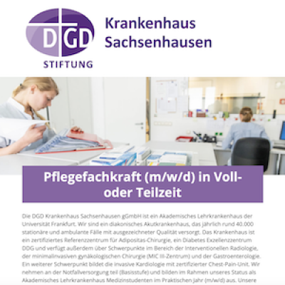 Pflegefachkraft (m/w/d) in Voll- oder Teilzeit
