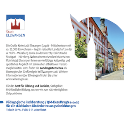 Pädagogische Fachberatung / QM-Beauftragte für die städtischen Kinderbetreuungseinrichtungen (m/w/d)
