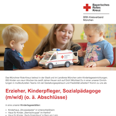 Erzieher, Kinderpfleger, Sozialpädagoge (m/w/d) (o. ä. Abschlüsse)