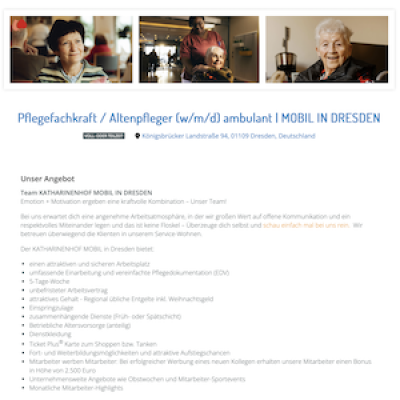 Pflegefachkraft / Altenpfleger (w/m/d) ambulant | MOBIL IN DRESDEN