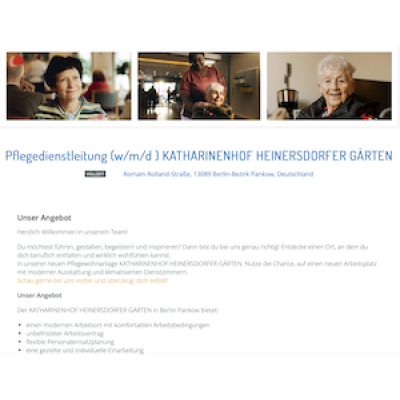 Pflegedienstleitung (w/m/d ) KATHARINENHOF HEINERSDORFER GÄRTEN