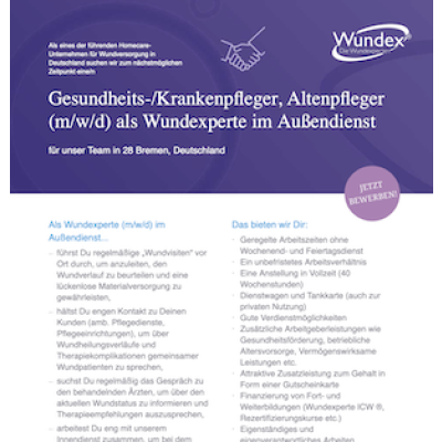 Gesundheits-/Krankenpfleger, Altenpfleger (m/w/d) als Wundexperte im Außendienst