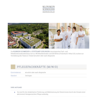 PFLEGEFACHKRÄFTE (M/W/D)