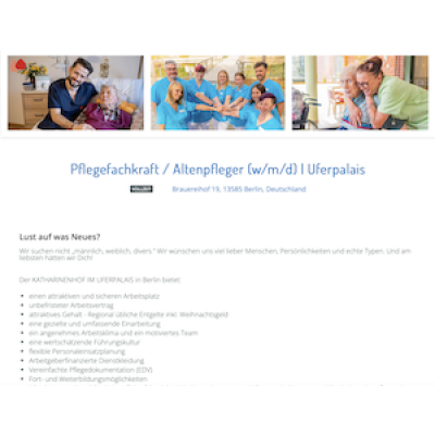 Pflegefachkraft / Altenpfleger (w/m/d) | Uferpalais