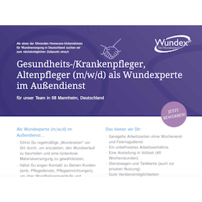 Gesundheits-/Krankenpfleger, Altenpfleger (m/w/d) als Wundexperte im Außendienst