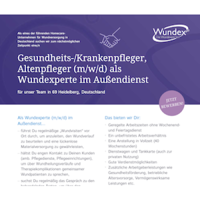 Gesundheits-/Krankenpfleger, Altenpfleger (m/w/d) als Wundexperte im Außendienst