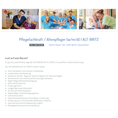 Pflegefachkraft / Altenpfleger (w/m/d) | ALT-BRITZ