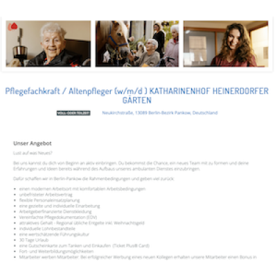 Pflegefachkraft / Altenpfleger (w/m/d ) KATHARINENHOF HEINERDORFER GÄRTEN.