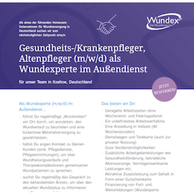 Gesundheits-/Krankenpfleger, Altenpfleger (m/w/d) als Wundexperte im Außendienst