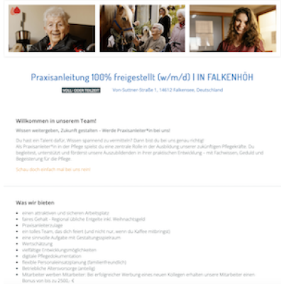 Praxisanleitung 100% freigestellt (w/m/d) | IN FALKENHÖH