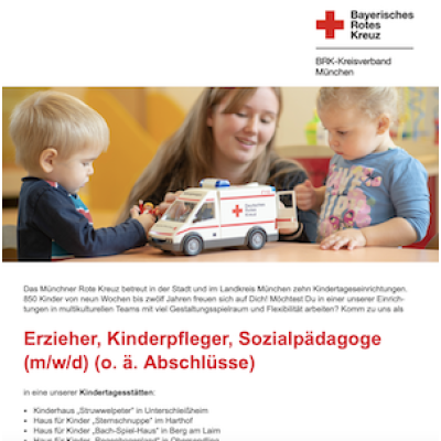 Erzieher, Kinderpfleger, Sozialpädagoge (m/w/d) (o. ä. Abschlüsse)