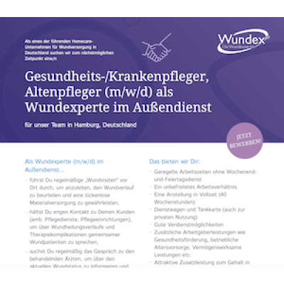Gesundheits-/Krankenpfleger, Altenpfleger (m/w/d) als Wundexperte im Außendienst