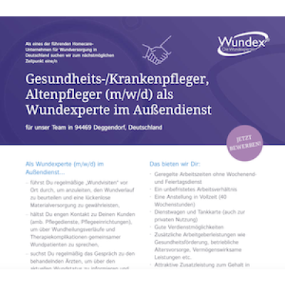 Gesundheits-/Krankenpfleger, Altenpfleger (m/w/d) als Wundexperte im Außendienst