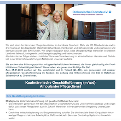 Kaufmännische Geschäftsführung (m/w/d) Ambulanter Pflegedienst