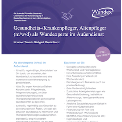 Gesundheits-/Krankenpfleger, Altenpfleger (m/w/d) als Wundexperte im Außendienst