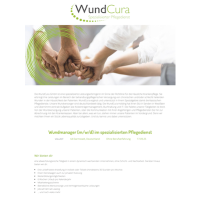 Wundmanager (m/w/d) im spezialisierten Pflegedienst