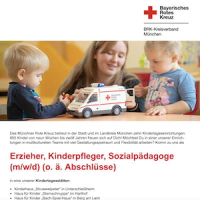 Erzieher, Kinderpfleger, Sozialpädagoge (m/w/d) (o. ä. Abschlüsse)