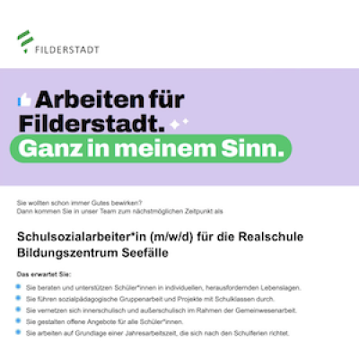 Schulsozialarbeiter*in (m/w/d) für die Realschule Bildungszentrum Seefälle